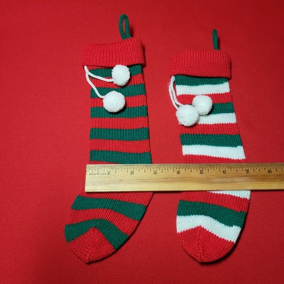 Christmas Stockings Ornament Knit Crochet Handmade Set of 4 - Picture 11 of 12